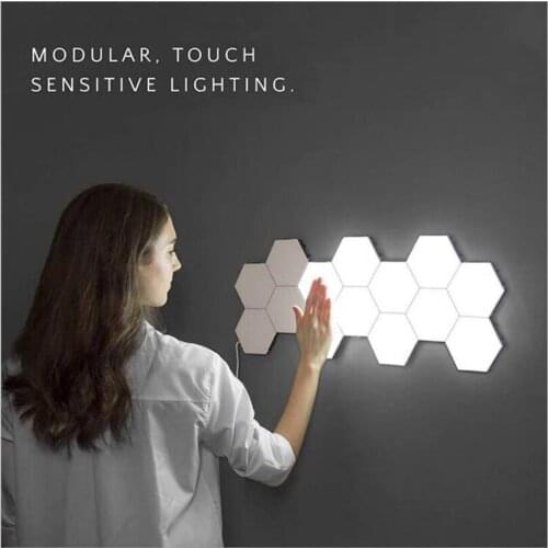 Touch Wall Lamp Creative Honeycomb Modular Assembly Helios Quantum lamp LED Magnetic decoration Wall Light Bedroom Lamp