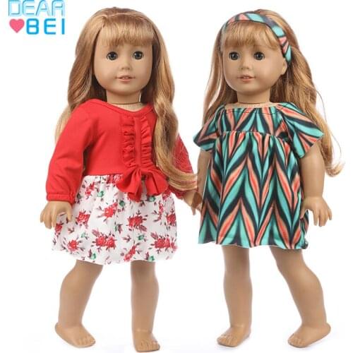 2020New Little Dress for 18 inch American Girls Doll and Doll accessories Children best Gift. (Shoes are not included)