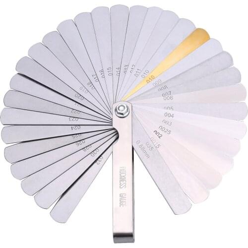 New Feeler Gauge Tune Up Thickness Set 32 Blade IMP/METRIC With Brass G08 Drop ship