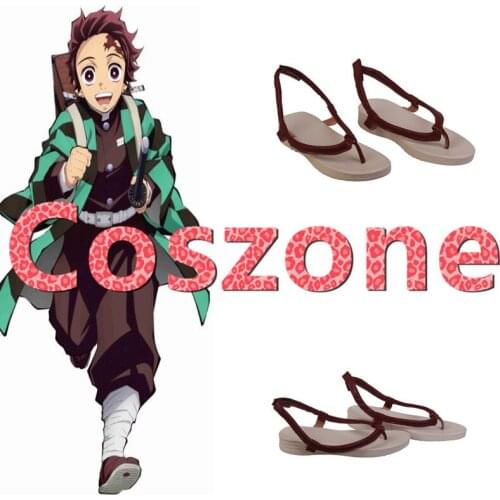 Demon Slayer Cosplay Kamado Tanjirou Cosplay Shoes Kimetsu no Yaiba Cosplay Shoes Boots Halloween Cosplay Costume Accessory