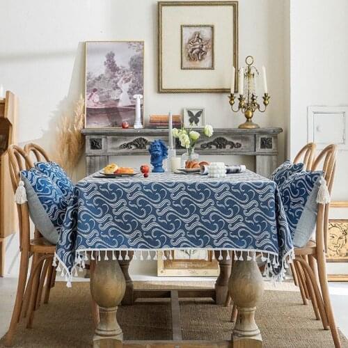 Rectangular Tablecloth Three-dimensional Embroidery Covers Tassel Household DiningTable Mat Cloth Wedding Decoration Wholesale