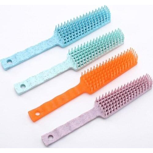 Curling Comb Detangling Brush Massage Anti-knot Anti-static Hair Brush Wheat Straw For Salon Styling Bathroom Accessories Tools