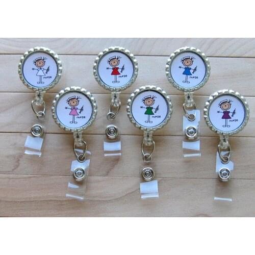 Various Colors Nurse Retractable id badge reel 10pcs/lot