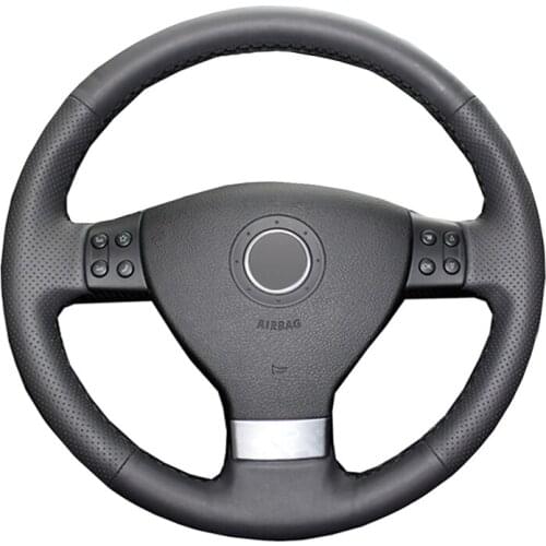 Hand Sewing Car Steering Wheel Cover Wrap Leather Suede For Volkswagen VW Golf 5 V Golf Plus Passat Variant Tiguan Touran Polo