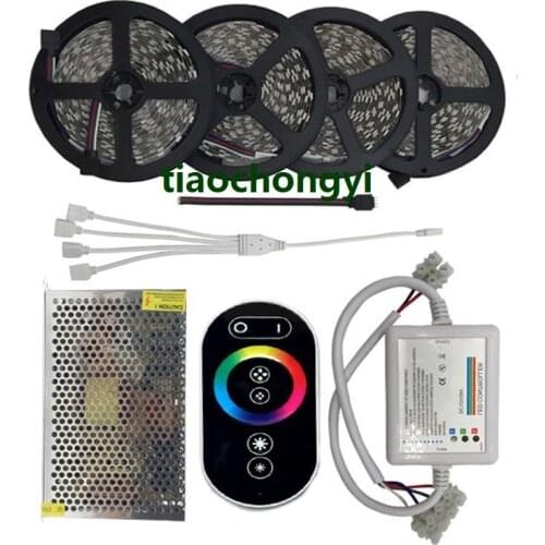 10-20M 5050 RGB LED Strip lights DC12V+RF Touch controller+power supply full set