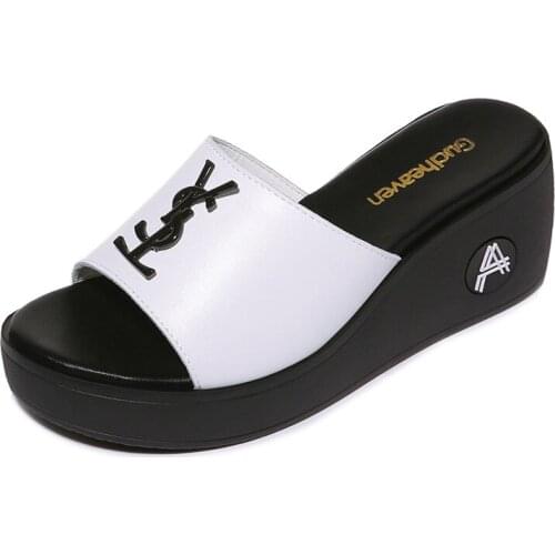 Open-Toed Slope-Heel Slippers, Flat-Shaped Solid Color WomenS Shoes, Platform WomenS Shoes