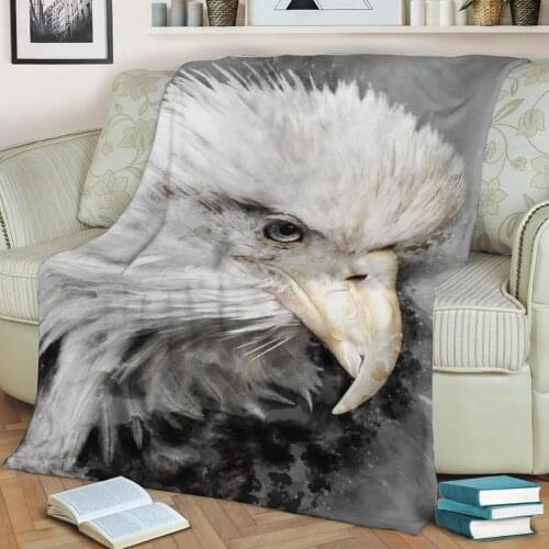 Bald Eagle Flannel Throw Blanket 3D Printed Keep Warm Sofa Child Blanket Home Decor Textiles Dream Family Gift