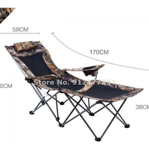 Outdoor folding deck chair portable backrest fishing chair camping folding chair siesta bed chair beach chair