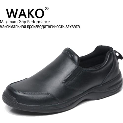 WAKO Professional Chef Work Anti-slip Shoes Men Cook Shoes Safety Black Slip-on Shoes For Unisex