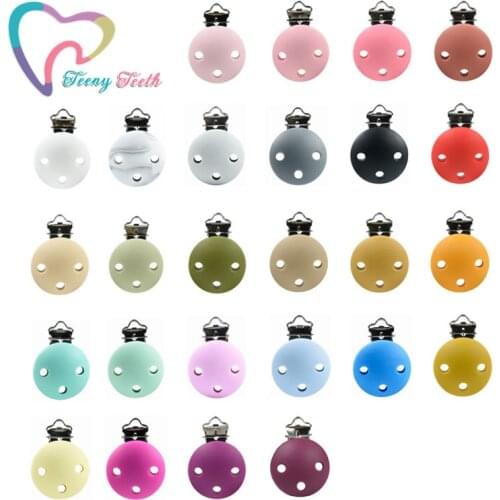 1 PC Baby Pacifer Clips Round Shape Perle Silicone Teether Clip DIY Baby Dummy Chain Nipple Holder Rodent Nursing Teething