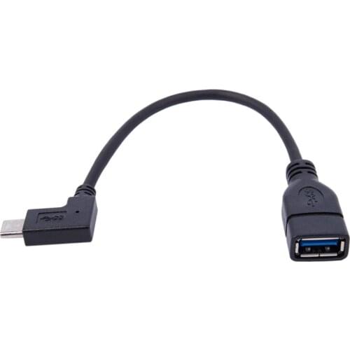 20Cm 90 Degree Angled Usb Type C 3.1 Male To Usb Type A 3.0 Female Otg Data Sync And Charging Cable