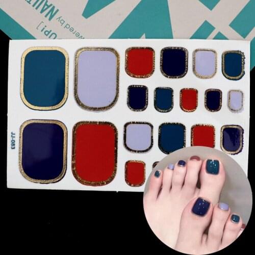 22Tips/Lot Toenail Sticker Full Cover Waterproof Non-toxic Sticker Foot Toenail Tablets DIY Nail Art Tool Accessories Manicure