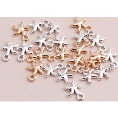 50pcs 13x11mm Tiny Pendants Stars Charms for DIY Necklaces Bracelets Alloy Jewelry Accessories Making Finding