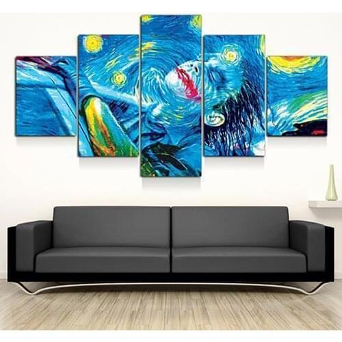 5 Pieces Wall Art Canvas Painting Abstract Character Jack Quite A Lot Stars Modern Living Room For Nordic Decoration Home