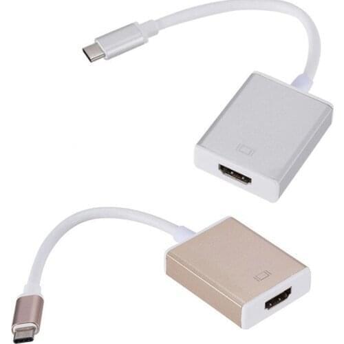 50pcs/lot USB-C Type C USB 3.1 TYPE-C Male TO HDTV Female 4K 10Gbps HDTV TYPE C to HDTV Adapter For Macbook S10 Chromebook Pixel