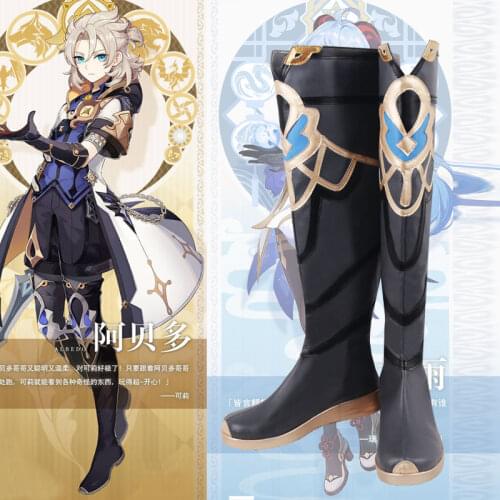 Anime Genshin Impact Alchemist Albedo Ganyu Cosplay Shoes Boots Halloween Accessories Cosplay Albedo Ganyu Cosplay Wigs