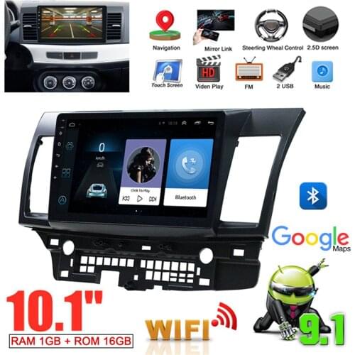 Quad-Core 10.1" Car Android 9.1 Car Radio GPS Navi Stereo Car Multimedia Video Player for Mitsubishi Lancer EX 2008-2015