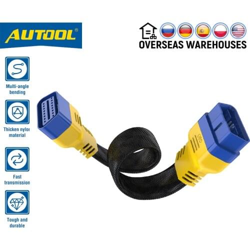 AUTOOL Car OBD2 II Extension Male To Female Cable Connector Adapter for Easydiag THINKDIAG THINKDRIVER ELM327 30cm 20cm