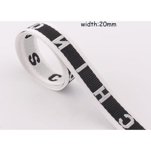 White striped Webbing Ribbon 20mm Soft ribbon Strap Pet Collar Handbag ribbon Light weight Lanyard Strap