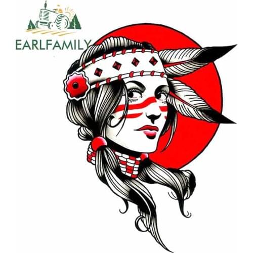 EARLFAMILY 13cm x 9.8cm For Indian Girl Vinyl Car Sticker Repair Fine Decal Refrigerator Laptop Scratch-Proof Decor