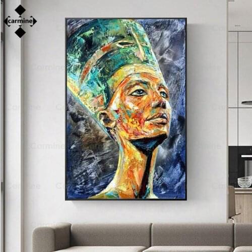 Egyptian Art Oil Painting Print On Canvas Abstract African Woman Poster and Print Wall Art Picture for Home Modern Vintage Decor