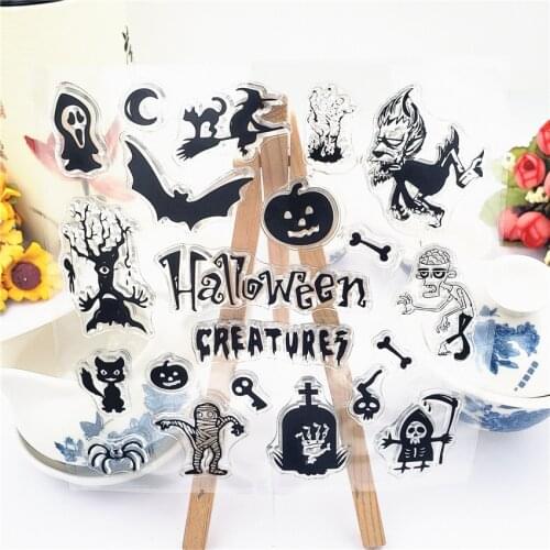 Hot sale Halloween creature Transparent Clear Stamps / Silicone Seals Roller Stamp for DIY scrapbooking photo album/Card Making