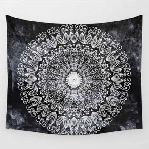 Lannidaa Black Mandala Tapestry Wall Hanging Decor Boho Made Of Cotton Bohemian Tapestries Blanket Throw Bedlinens Sofa Covers