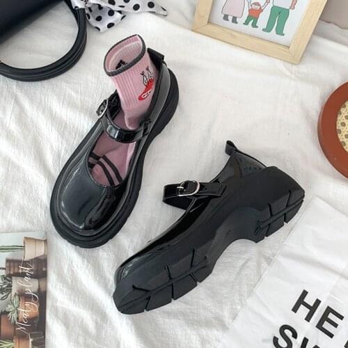 Summer Shoes Ladies Oxfords Womens Modis All-Match Round Toe British Style Clogs Platform Shallow Mouth 2021 Leather Cute New R