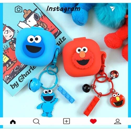 Cartoon For Samsung Galaxy Buds Live Case Keyring Earphone Case for Galaxy Buds Live Cover Non-slip Silicone Case