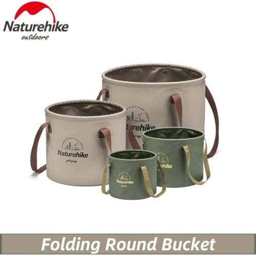 Naturehike New Foldable Round Bucket Outdoor Travel Camping Picnic Portable Water Basin Folding Storage Bucket Beer Container