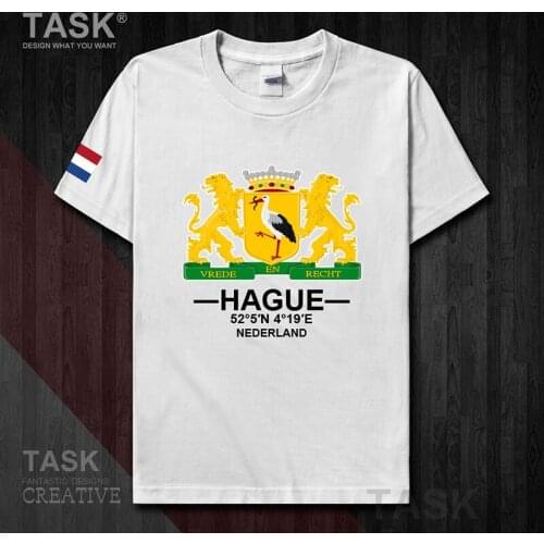 Netherlands Hague City international tourist city culture logo souvenir mens sports fashion design tops tshirt 100%cotton tee 20