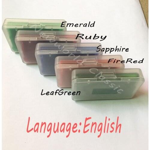 FireRed EmeraldLeafGreenRubySapphire Version for 32 Bit Game Console Video Game Cartridge Card US/EU Sticker English Language