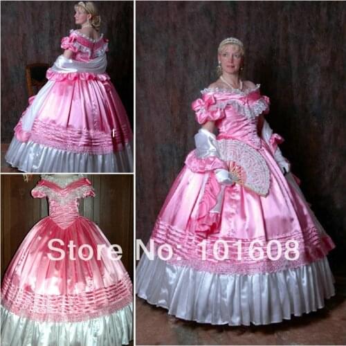 1860S Victorian Corset Gothic/Civil War Southern Belle Ball Gown Dress Halloween dresses US 4-16 V-1189