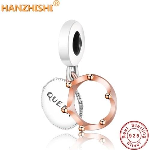 2020 Winter Collection 925 Sterling Silver Crown Dangle Charm Beads Fit Original Pandora Charm Bracelet Necklace Jewelry Making