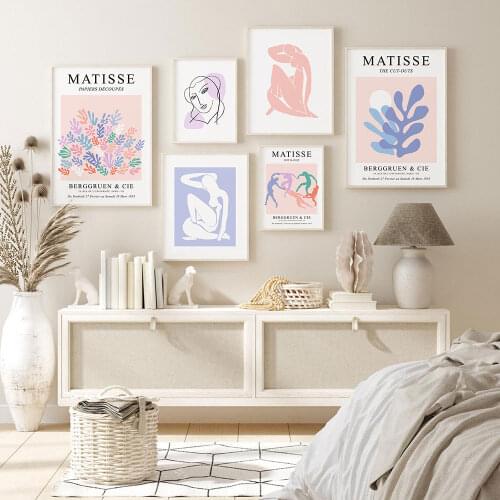 Henri Matisse Poster Peach Blue Lilac Nordic Art Print Abstract Canvas Painting Modern Wall Picture For Living Room Home Decor