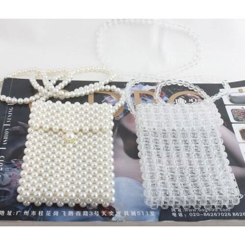Luxury Pearl Beaded Bag Ladies Vintage Evening Clutch Purse Handmade Braided Party mini Flap Wallet Shoulder Messenger Totes Bag