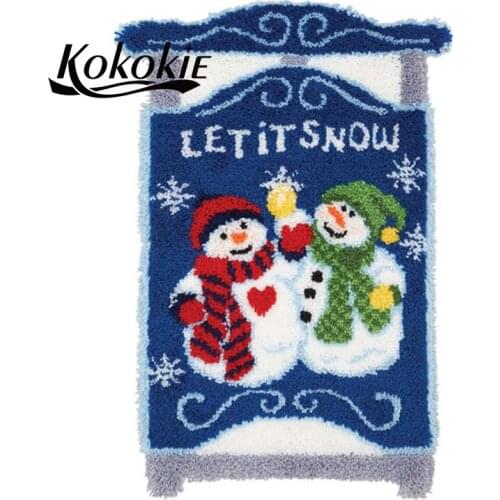 Christmas latch hook kits for adults large printed canvas yarn carpet diy latch hook rug kits carpet embroidery carpet diy rug