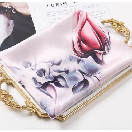New 100% Real Silk Scarf for Women Floral Printed Chinese Style Luxury Pure Natural Silk Scarves Neckerchief Wrap Shawl Pashmina