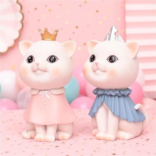 Girls Heart Decoration Princess Cat Deposit Cans Savings Bank Birthday Gift for Children Resin Craft Ornament