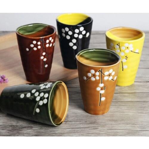 Japanese Ceramic Cup Creative Cherry Blossom Cup Hand-painted Underglaze Color Mug and Wind Ceramic Cup