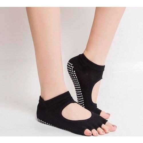 15 Colors Women Yoga Backless Five Toe Anti-Slip Ankle Grip Socks Dots Pilates Fitness Gym Socks Ladies Sports Socks