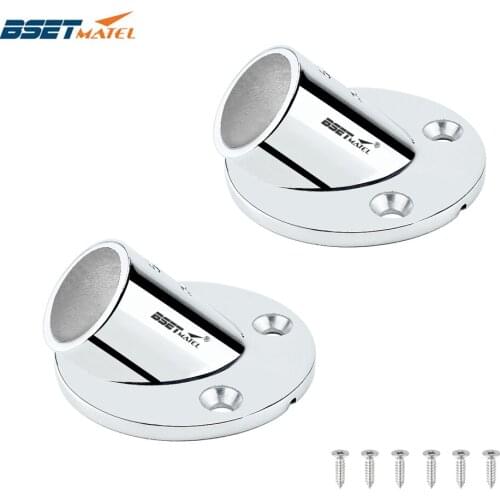 2PCS Multiple Angles 316 Stainless Steel Boat Round Base Marine Hand Rail Fitting Rail Tube Stanchion Base Column Accessories