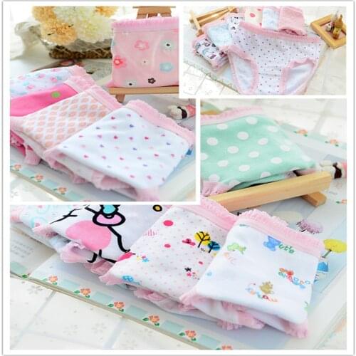4pcs/lot Girls Underwear Panties Baby Underwear Shorts Kids Briefs Print Briefs Girl Cotton Panties1-6years