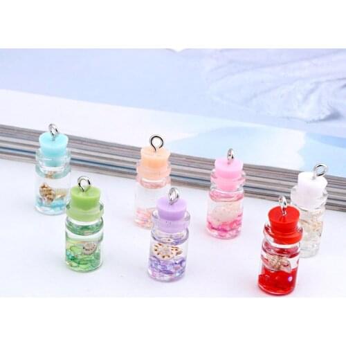 5pcs Cute Shell Bottle Resin Charms Diy Pendants Findings Korean Women Earrings Necklace Bracelet Charm Jewelry Accessory F487