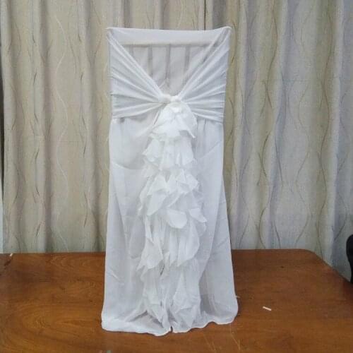 Marious 50PCS Chiffon Chair Sash Ruffled Chair HOOD 110*130 & Chair Sash Many colors FREE SHIPPING FACTORY PRICE