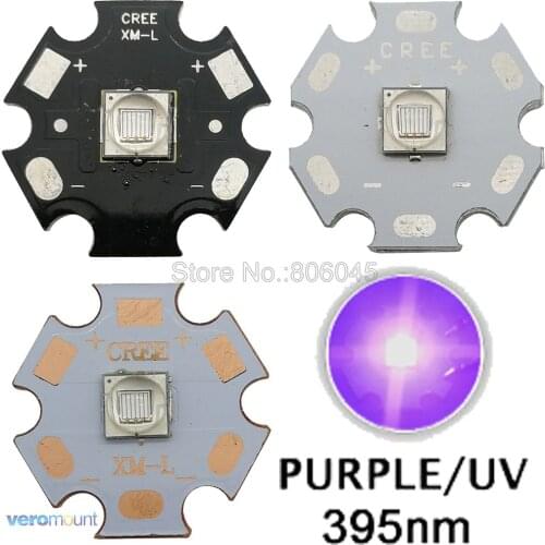 8W Epileds 5050 XML2 XM-L2 T6 10W UV 395nm 405nm High Power Led Emitter Light on 16mm 20mm Black / White / Aluminum / Copper PCB