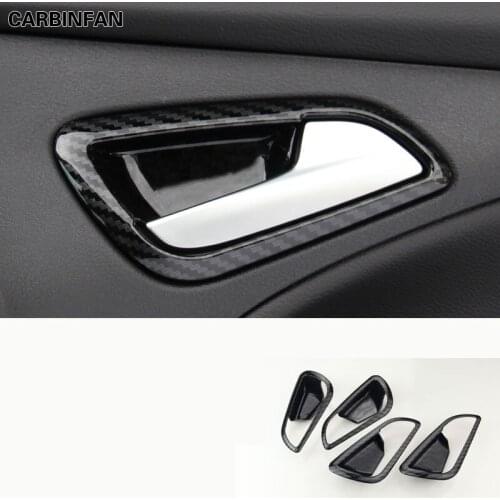 ABS Carbon Fiber Inner Door Handle Frame Cover Trim Sticker Car Stylings Auto Accessories For Ford Focus MK3 2012 C1665