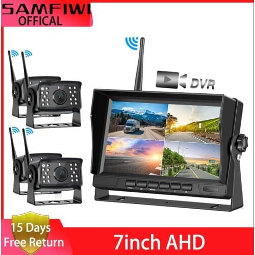 AHD Wireless DVR Car Monitor 7 inch Display Vehicle Auto Screen Rear View Truck Monitors Reverse Back up Recorder Wifi Camera