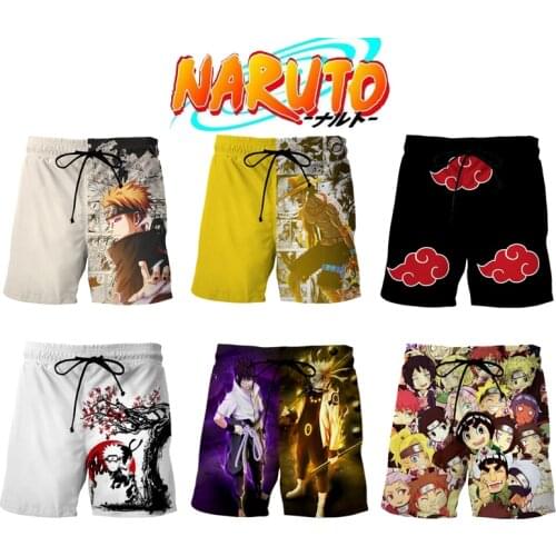 NARUTO Pants Creative Printing Shorts Sweat-absorbent and Breathable Beach Pants Adult Five-point Pants Pants Man Summer 2021New