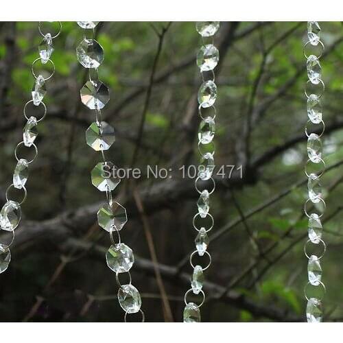 14mm New Acrylic Crystal Garland Strand Chain Hanging Diamond Bead Decor Wedding